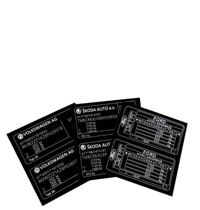 Typové štítky na karoserie